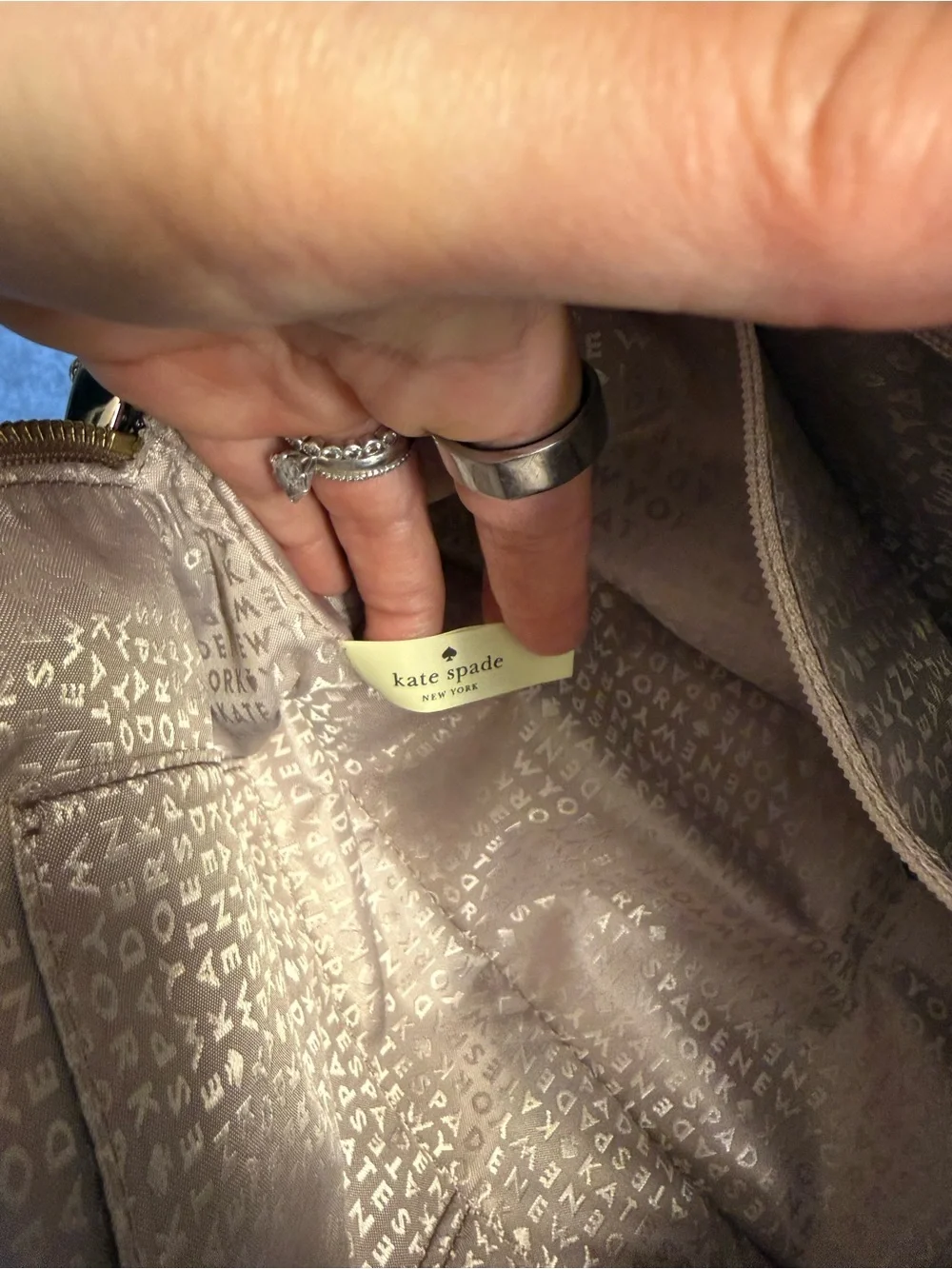 kate spade McCall Street Carli taupe pebbled leather dome tassel satchel